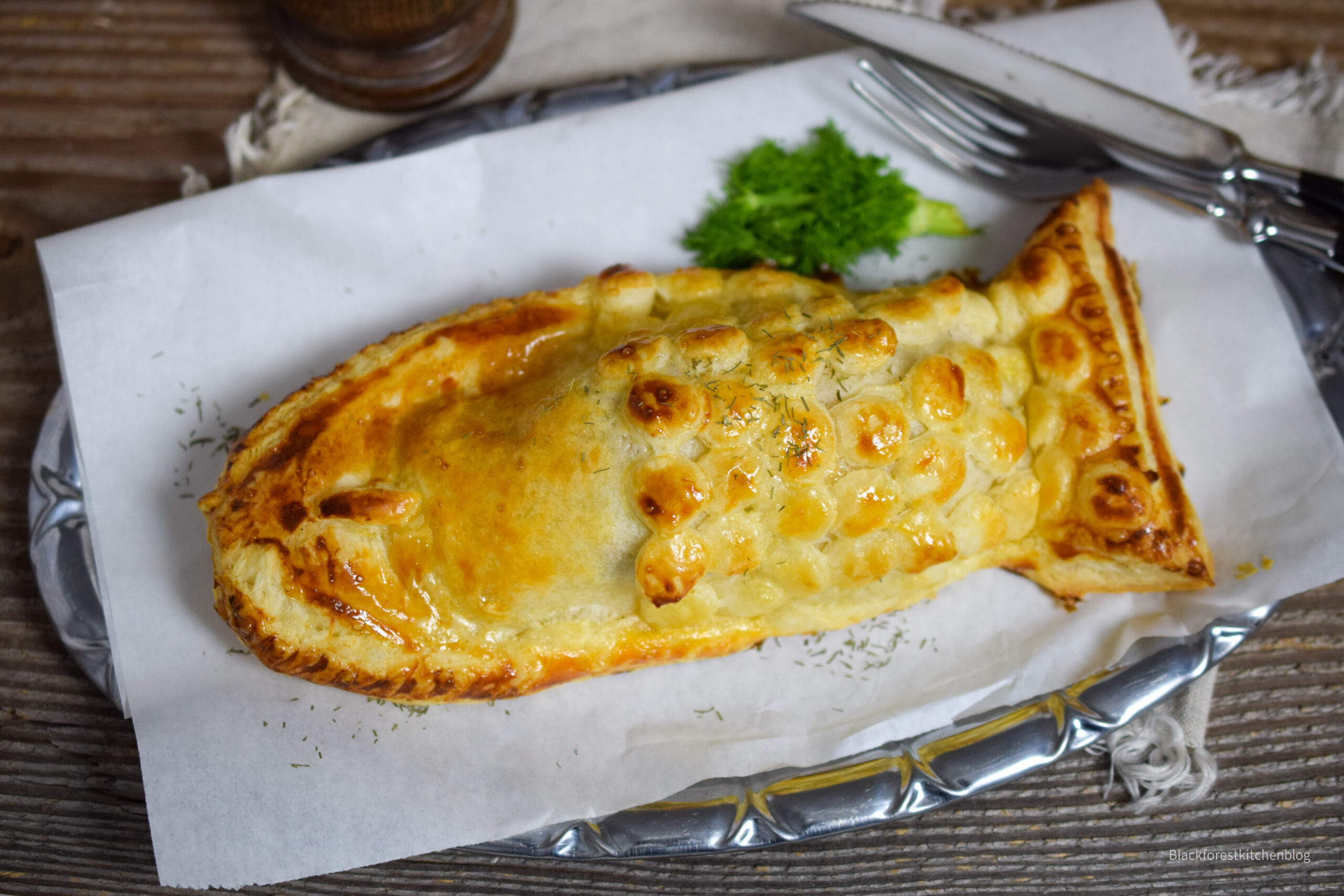 Lachs in Blätterteig