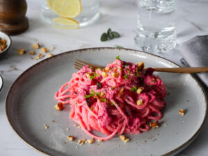 Pink Pasta mit Feta