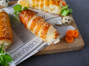 Gefüllte Blätterteig-Karotten