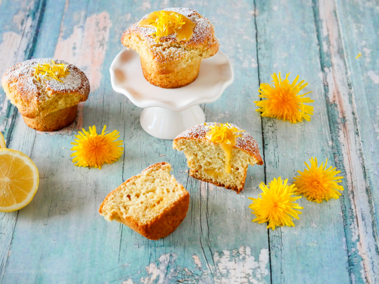 Zitronen-Löwenzahn Muffins