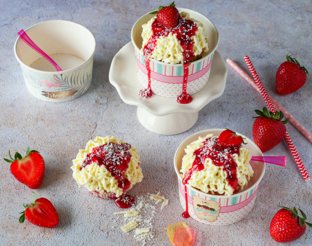 Spaghettieis-Cupcakes