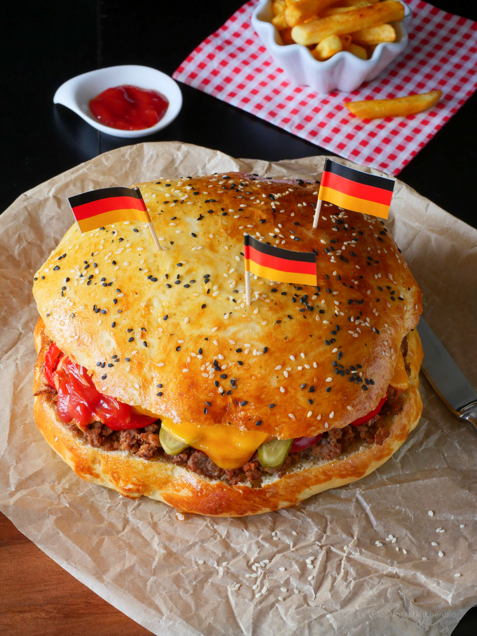 Riesen Burger für die Fußball EM | Blackforestkitchenblog