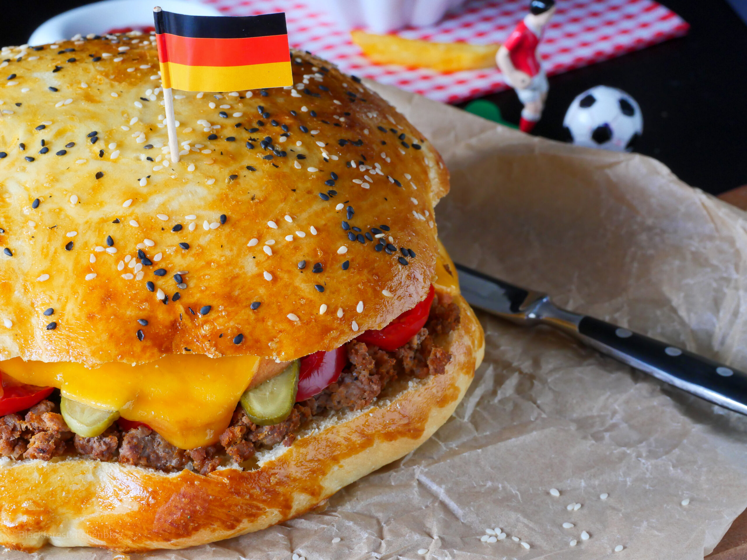 Riesen Burger für die Fußball EM | Blackforestkitchenblog