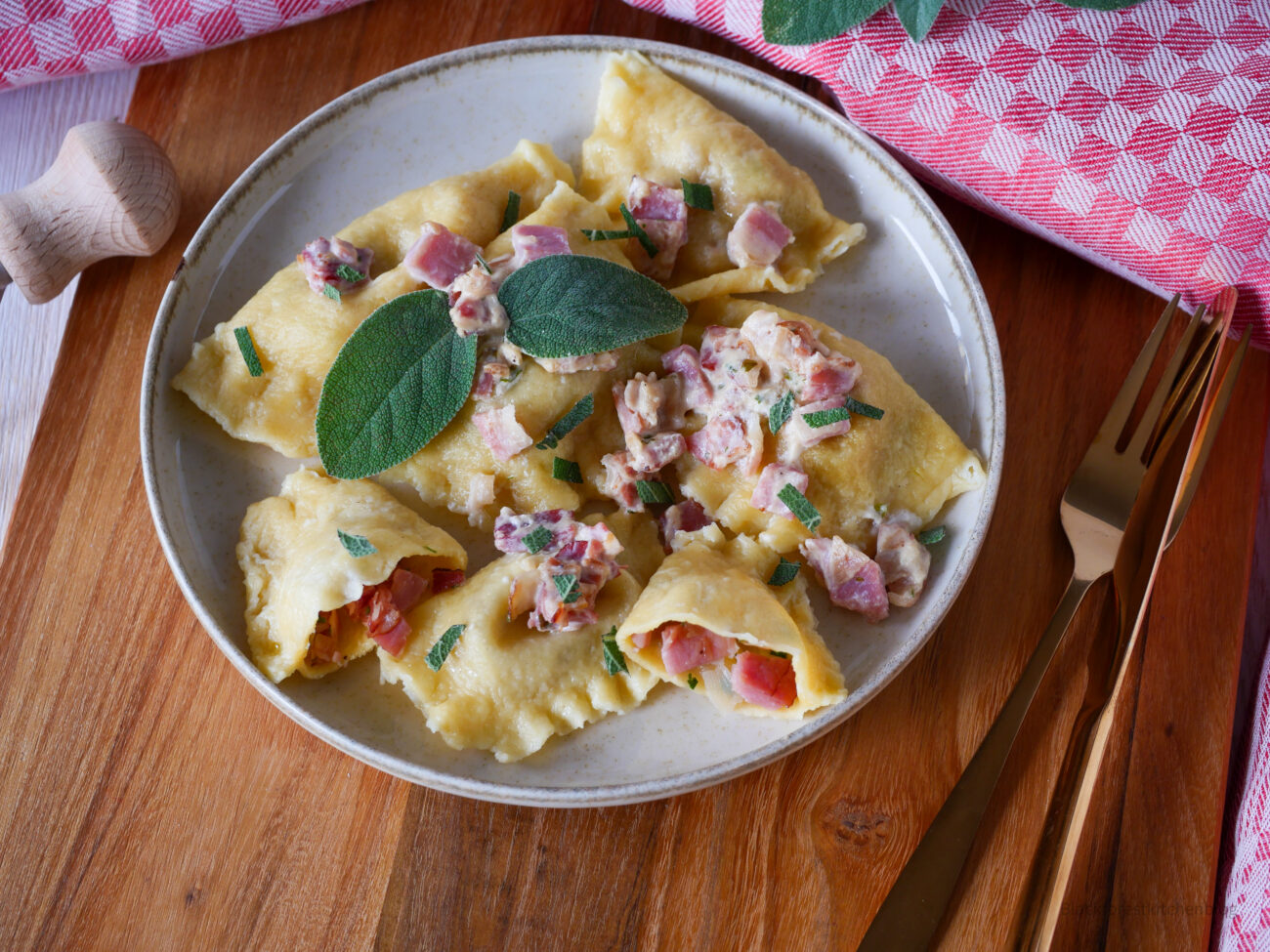Ravioli mit Schwarzwälder Schinken
