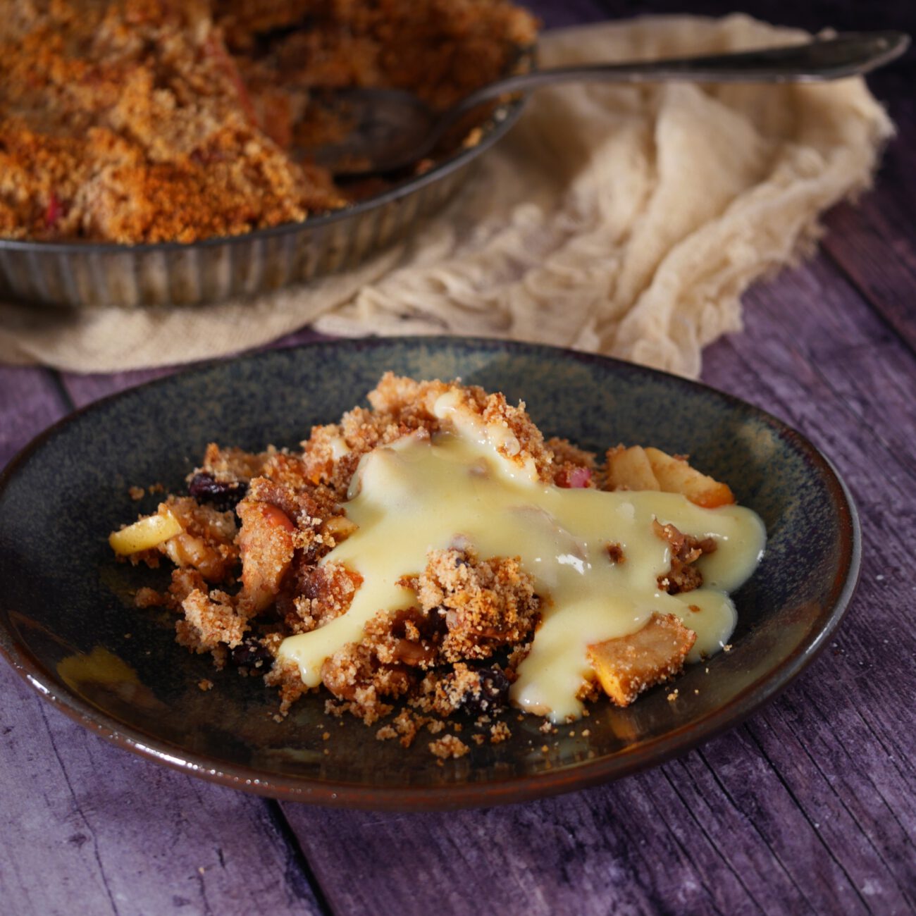 Apfel Brown Betty mit Cranberrys