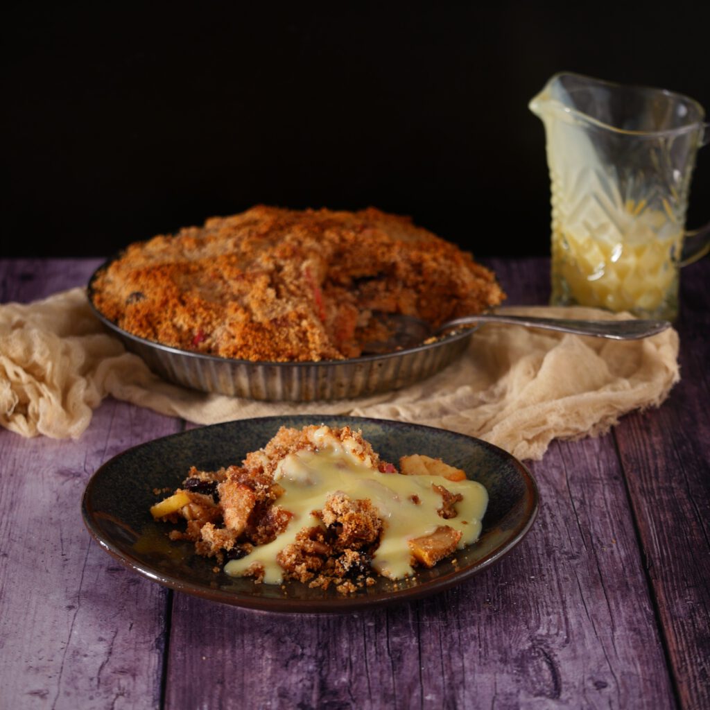 Apfel Brown Betty mit Cranberrys