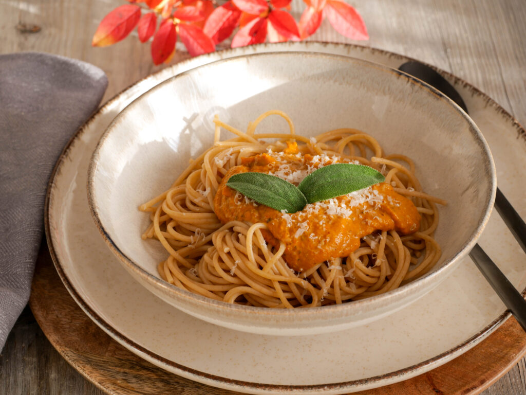 Pasta mit Ofenkürbis und Feta