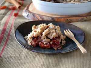 Winter Crumble mit Glühweinfrüchten
