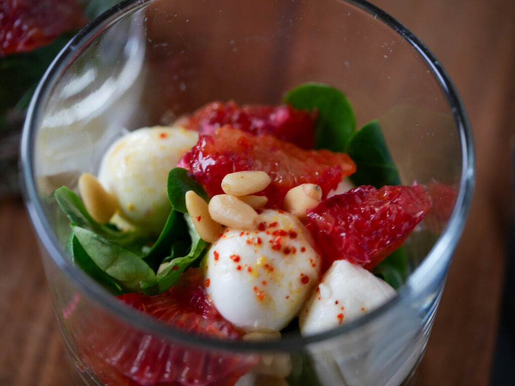 Feldsalat mit Blutorangen-Dressing