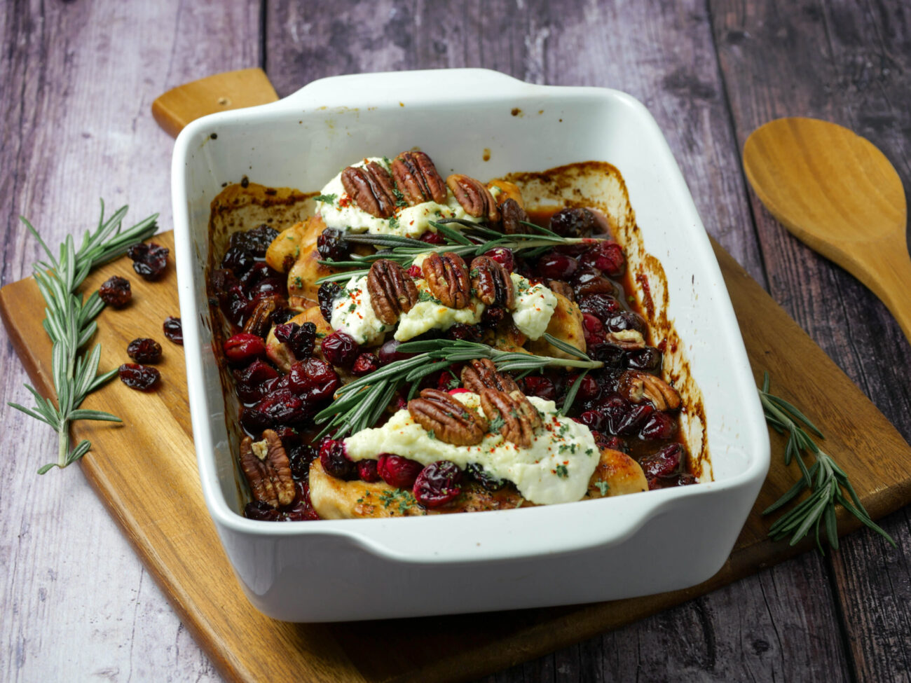 Hähnchenbrust mit Cranberrys und Ricotta