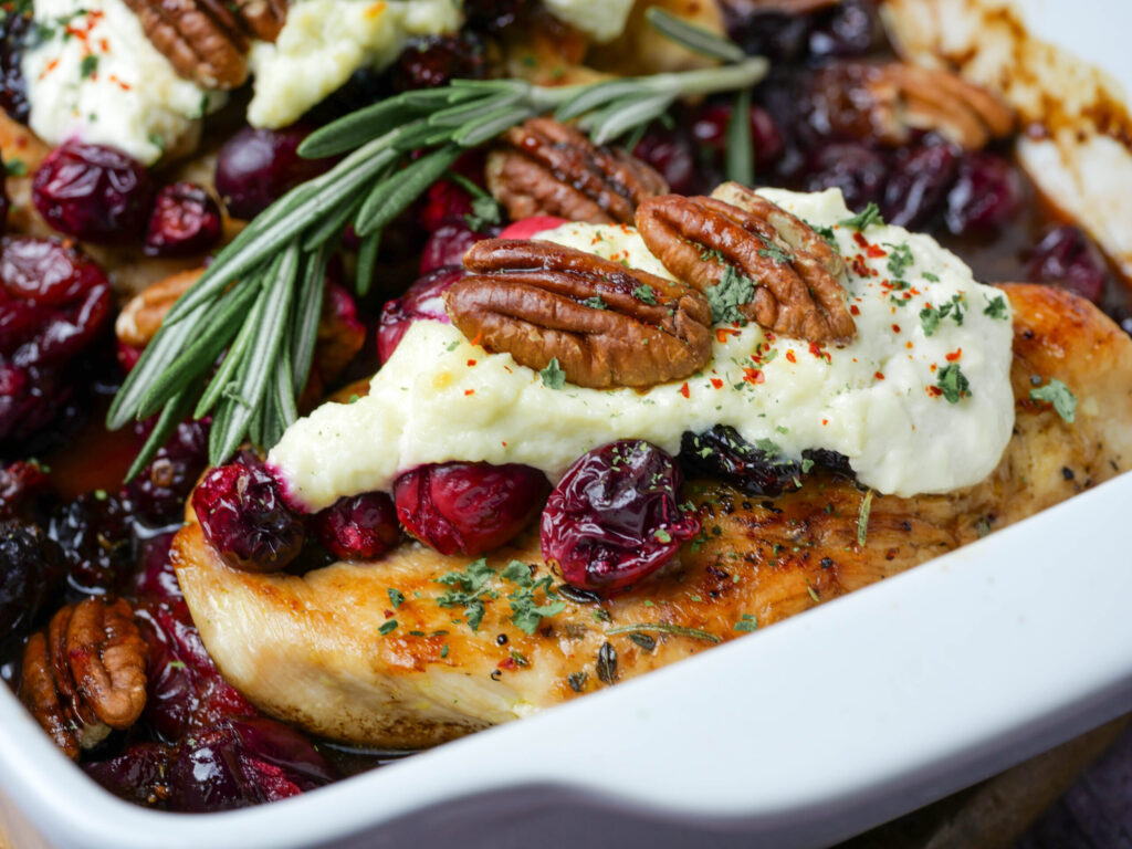 Hähnchenbrust mit Cranberrys und Ricotta