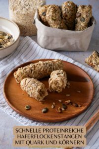 Schnelle Haferflockenstangen mit Quark