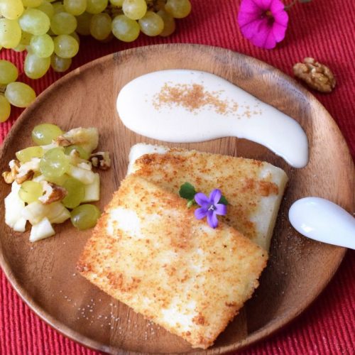 Griesschnitten mit Weinschaumcreme