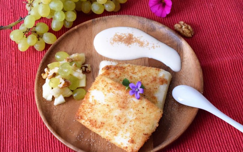 Griesschnitten mit Weinschaumcreme