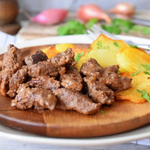 Saure Leberle mit Brägele