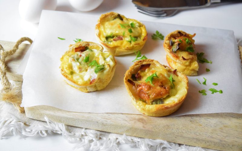 Toastmuffins mit Schinken