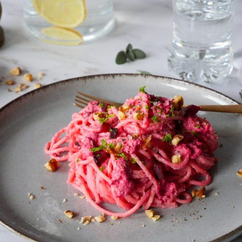 Pink Pasta mit Feta